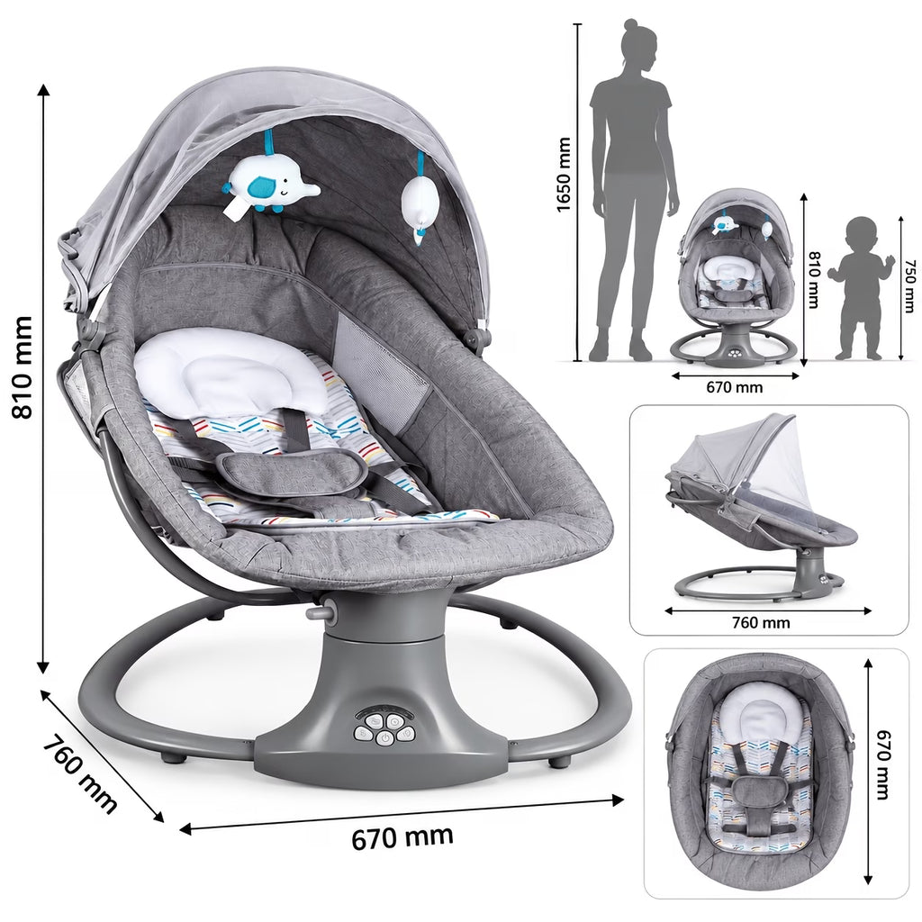 Electric Baby Swing Rocker with Music & Canopy