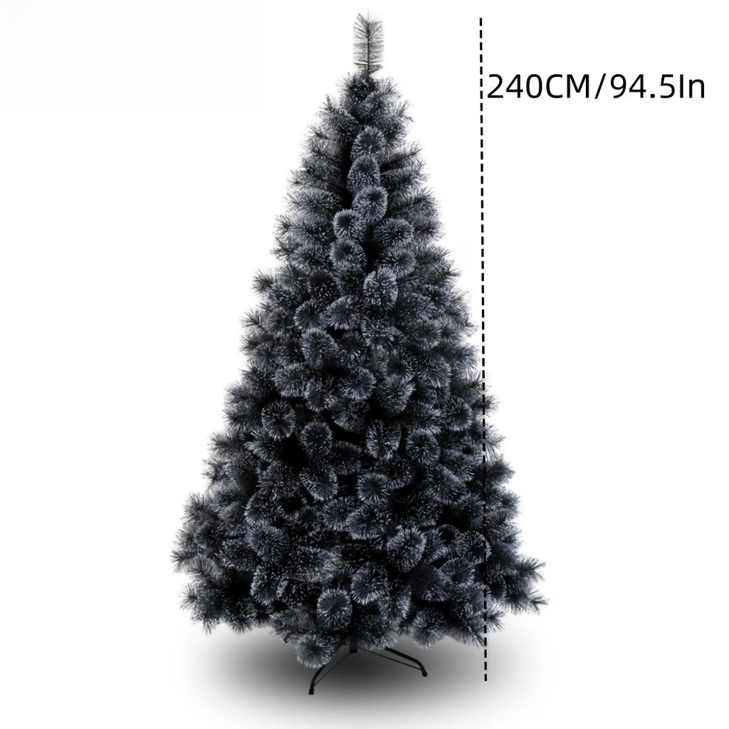 Frosted Black Christmas Tree, Luxury Shimmer Tinsel for Holiday Decor