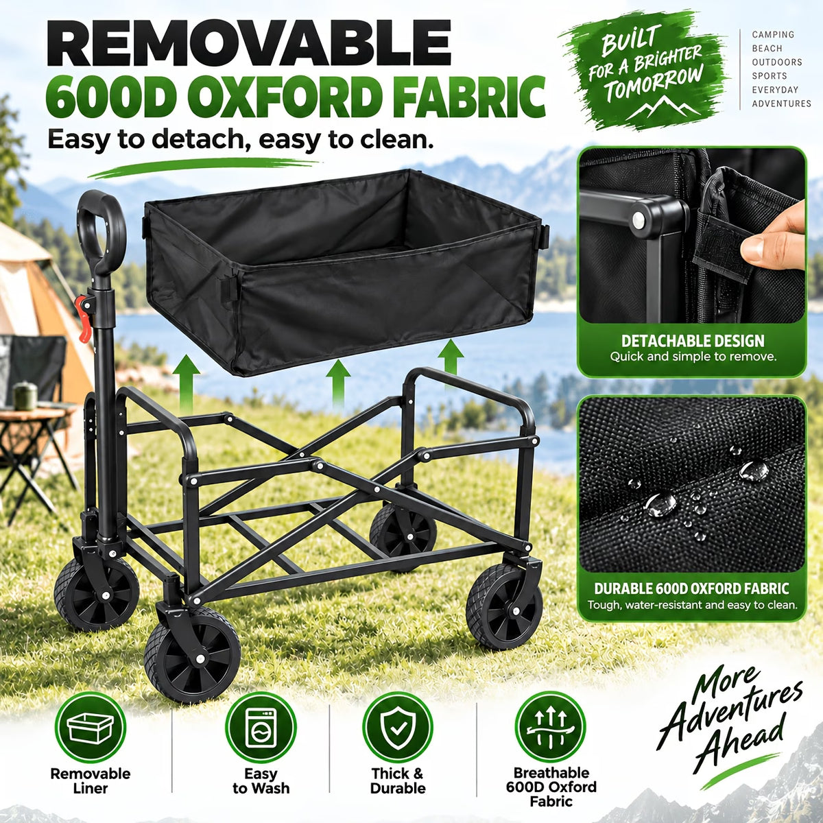 Beach and Camping Wagon Cart -Heavy Duty Foldable