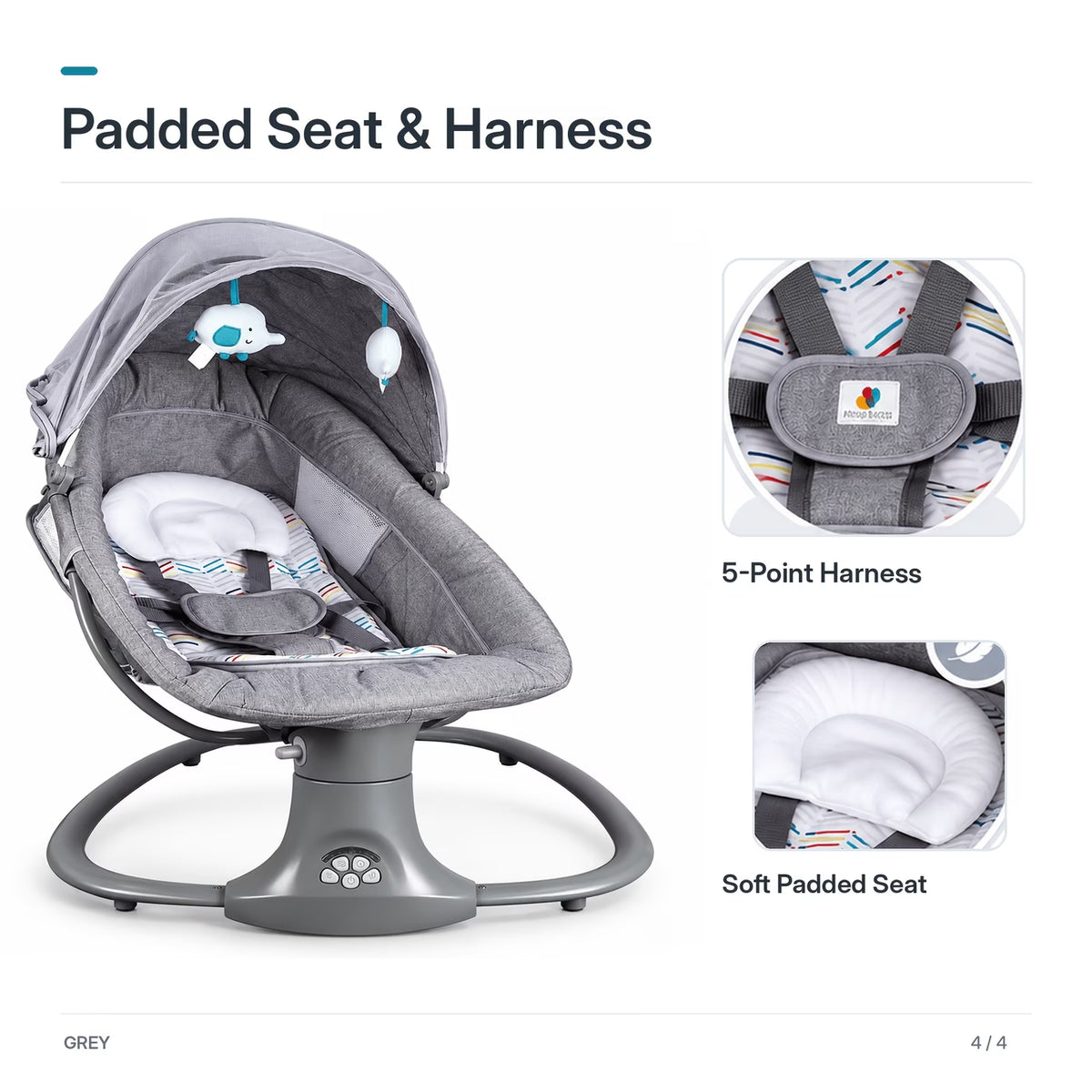 Electric Baby Swing Rocker with Music & Canopy