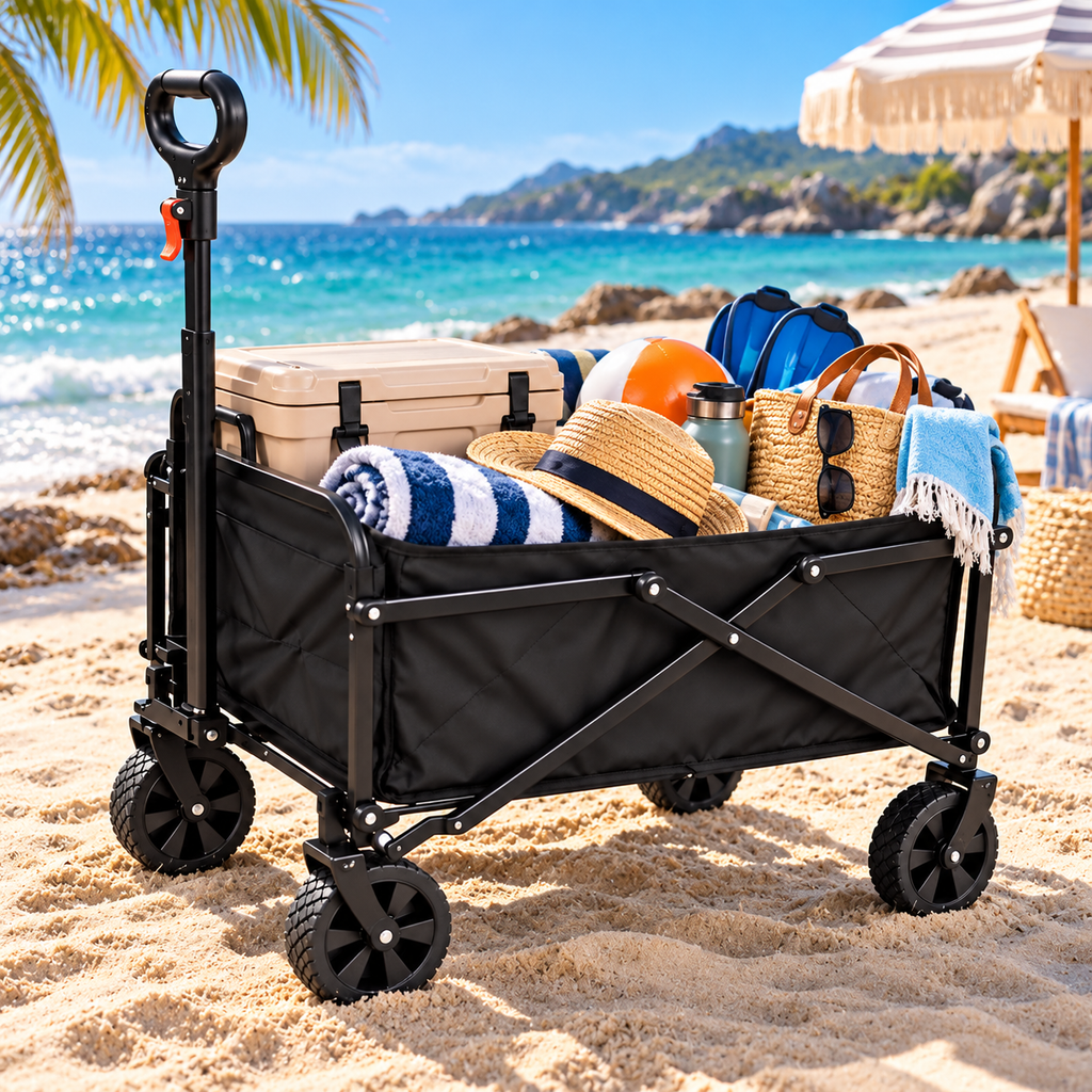 Beach and Camping Wagon Cart -Heavy Duty Foldable