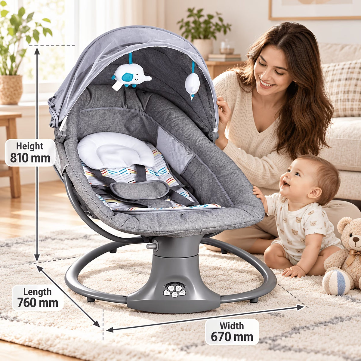 Electric Baby Swing Rocker with Music & Canopy